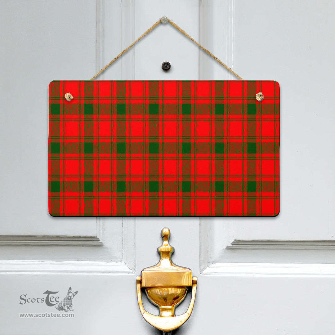 Scottish MacQuarrie Modern Clan Tartan Door Sign - Classic Scottish Plaid Tartan Plaid