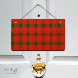 Scottish MacQuarrie Modern Clan Tartan Door Sign - Classic Scottish Plaid Tartan Plaid