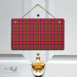 Scottish Lumsden Modern Clan Tartan Door Sign - Classic Scottish Plaid Tartan Plaid