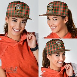 Scottish MacLachlan Hunting Modern Clan Tartan Snapback Hat - Crest Classic Scottish Plaid Tartan Plaid