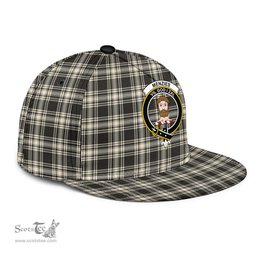 Scottish Menzies Black White Ancient Clan Tartan Snapback Hat - Crest Classic Scottish Plaid Tartan Plaid