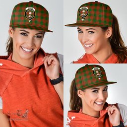 Scottish Menzies Green Modern Clan Tartan Snapback Hat - Crest Classic Scottish Plaid Tartan Plaid