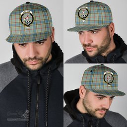 Scottish Balfour Blue Clan Tartan Snapback Hat - Crest Classic Scottish Plaid Tartan Plaid