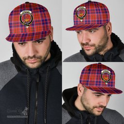 Scottish Cameron of Lochiel Modern Clan Tartan Snapback Hat - Crest Classic Scottish Plaid Tartan Plaid