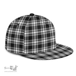 Scottish Menzies Black White Modern Clan Tartan Snapback Hat - Classic Scottish Plaid Tartan Plaid