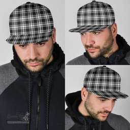 Scottish Menzies Black White Modern Clan Tartan Snapback Hat - Classic Scottish Plaid Tartan Plaid