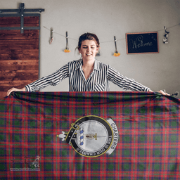 Scottish Charteris (Earl of Wemyss) Clan Tartan Tablecloth - Crest Classic Scottish Plaid Tartan Plaid