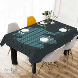 Scottish Campbell of Cawdor Ancient Clan Tartan Tablecloth - Map Scotland Style Scottish Plaid Tartan Plaid