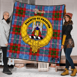 Scottish Preston Clan Tartan Quilt - Crest Gold Style Scottish Plaid Tartan Plaid
