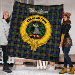 Scottish MacLaren Modern Clan Tartan Quilt - Crest Gold Style Scottish Plaid Tartan Plaid