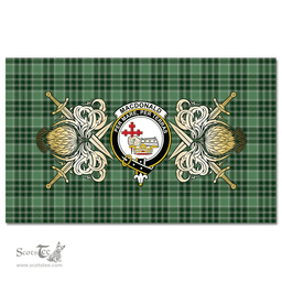 Scottish Tablecloth MacDonald Lord of the Isles Hunting Clan Crest Courage Symbol Special Version Scottish Plaid Tartan Plaid