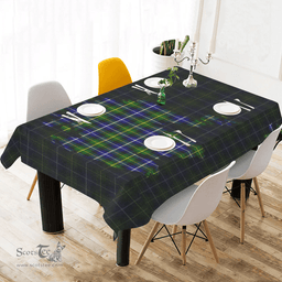Scottish MacNeill of Barra Modern Clan Tartan Tablecloth - Map Scotland Style Scottish Plaid Tartan Plaid