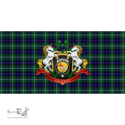 Scottish MacDonald of the Isles Hunting Modern Clan Tartan Tablecloth - Unicorn Thistle Style Scottish Plaid Tartan Plaid