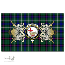 Scottish Tablecloth MacDonald of the Isles Hunting Modern Clan Crest Courage Symbol Special Version Scottish Plaid Tartan Plaid