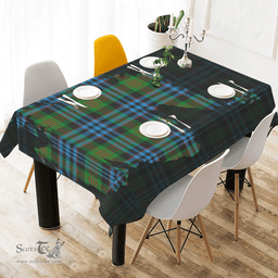 Scottish Newlands of Lauriston Clan Tartan Tablecloth - Map Scotland Style Scottish Plaid Tartan Plaid