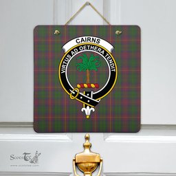 Scottish Cairns Clan Tartan Door Sign - Crest Classic Scottish Plaid Tartan Plaid