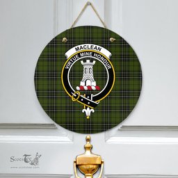 Scottish MacLean Hunting Clan Tartan Door Sign - Crest Classic Scottish Plaid Tartan Plaid