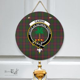 Scottish Cairns Clan Tartan Door Sign - Crest Classic Scottish Plaid Tartan Plaid