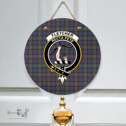 Scottish Fletcher of Dunans Clan Tartan Door Sign - Crest Classic Scottish Plaid Tartan Plaid