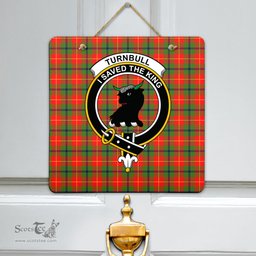 Scottish Turnbull Dress Clan Tartan Door Sign - Crest Classic Scottish Plaid Tartan Plaid