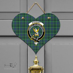 Scottish Stewart Hunting Modern Clan Tartan Door Sign - Crest Classic Scottish Plaid Tartan Plaid