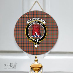 Scottish MacNaughton Ancient Clan Tartan Door Sign - Crest Classic Scottish Plaid Tartan Plaid