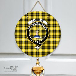 Scottish Barclay Dress Modern Clan Tartan Door Sign - Crest Classic Scottish Plaid Tartan Plaid