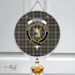 Scottish Stewart Old Weathered Clan Tartan Door Sign - Crest Classic Scottish Plaid Tartan Plaid