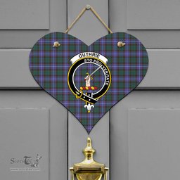 Scottish Guthrie Modern Clan Tartan Door Sign - Crest Classic Scottish Plaid Tartan Plaid