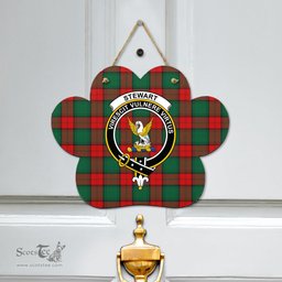 Scottish Stewart Atholl Modern Clan Tartan Door Sign - Crest Classic Scottish Plaid Tartan Plaid