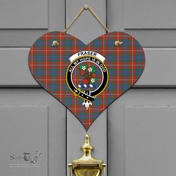 Scottish Fraser Ancient Clan Tartan Door Sign - Crest Classic Scottish Plaid Tartan Plaid