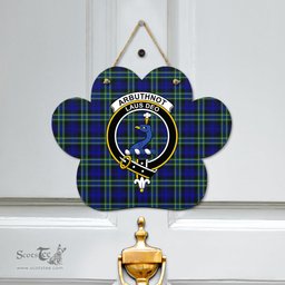 Scottish Arbuthnot Modern Clan Tartan Door Sign - Crest Classic Scottish Plaid Tartan Plaid
