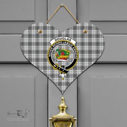 Scottish Douglas Grey Modern Clan Tartan Door Sign - Crest Classic Scottish Plaid Tartan Plaid