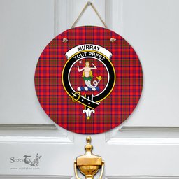 Scottish Murray of Tulloch Modern Clan Tartan Door Sign - Crest Classic Scottish Plaid Tartan Plaid