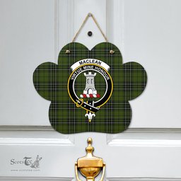 Scottish MacLean Hunting Clan Tartan Door Sign - Crest Classic Scottish Plaid Tartan Plaid