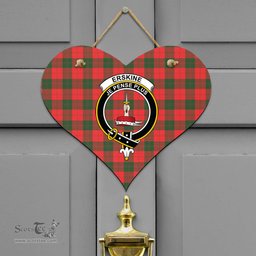 Scottish Erskine Modern Clan Tartan Door Sign - Crest Classic Scottish Plaid Tartan Plaid