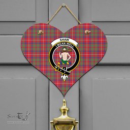 Scottish Shaw Red Modern Clan Tartan Door Sign - Crest Classic Scottish Plaid Tartan Plaid
