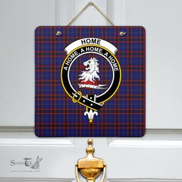 Scottish Home Modern Clan Tartan Door Sign - Crest Classic Scottish Plaid Tartan Plaid