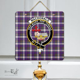Scottish MacDonald Dress Modern Clan Tartan Door Sign - Crest Classic Scottish Plaid Tartan Plaid