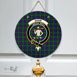 Scottish Shaw Modern Clan Tartan Door Sign - Crest Classic Scottish Plaid Tartan Plaid