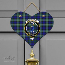 Scottish Arbuthnot Modern Clan Tartan Door Sign - Crest Classic Scottish Plaid Tartan Plaid
