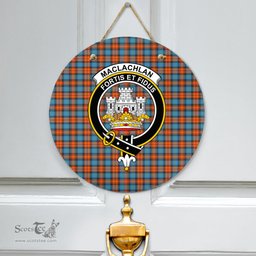Scottish MacLachlan Ancient Clan Tartan Door Sign - Crest Classic Scottish Plaid Tartan Plaid