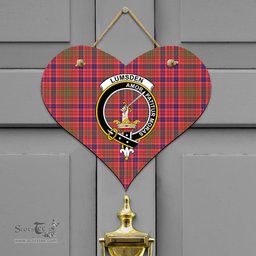 Scottish Lumsden Modern Clan Tartan Door Sign - Crest Classic Scottish Plaid Tartan Plaid