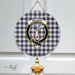 Scottish MacRae Dress Modern Clan Tartan Door Sign - Crest Classic Scottish Plaid Tartan Plaid