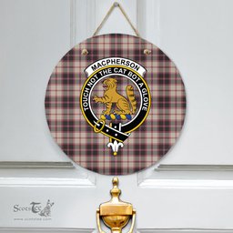 Scottish MacPherson Hunting Ancient Clan Tartan Door Sign - Crest Classic Scottish Plaid Tartan Plaid
