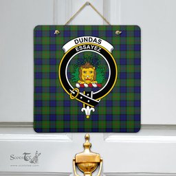 Scottish Dundas Modern Clan Tartan Door Sign - Crest Classic Scottish Plaid Tartan Plaid