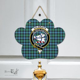 Scottish Galbraith Ancient Clan Tartan Door Sign - Crest Classic Scottish Plaid Tartan Plaid