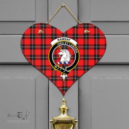 Scottish Ramsay Modern Clan Tartan Door Sign - Crest Classic Scottish Plaid Tartan Plaid