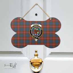 Scottish Fraser Ancient Clan Tartan Door Sign - Crest Classic Scottish Plaid Tartan Plaid