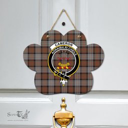 Scottish Cameron of Erracht Weathered Clan Tartan Door Sign - Crest Classic Scottish Plaid Tartan Plaid